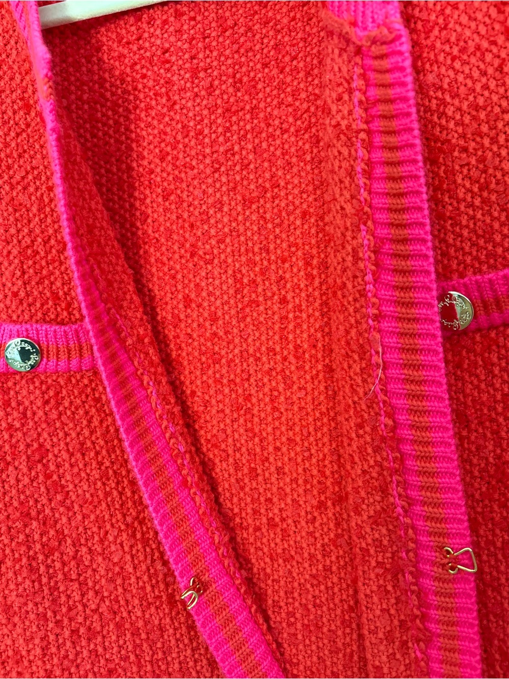 Lilly Pulitzer Nalayna Bouclé Cardigan Size XL Fuzzy Preppy Pocket Cozy Layering - Picture 8 of 16